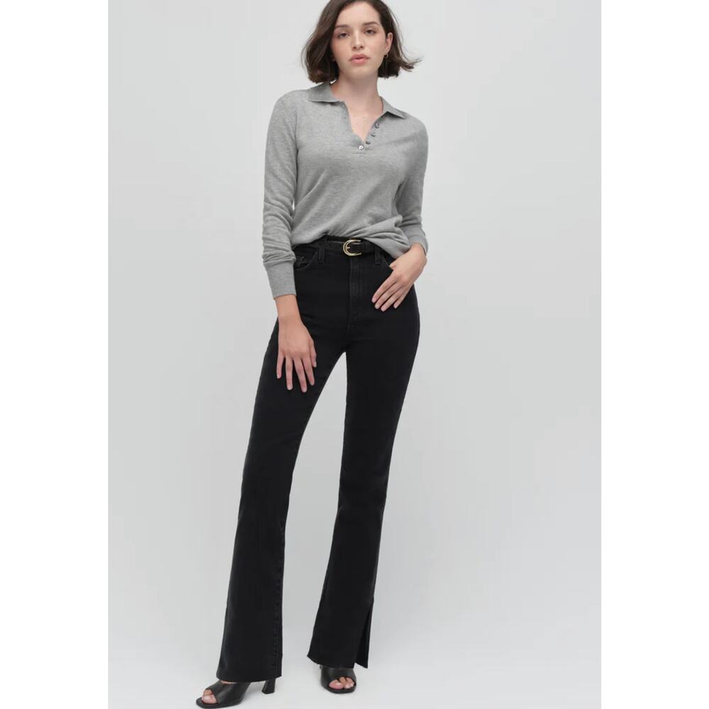 Favorite Daughter Black Flare Wide-Leg Jeans